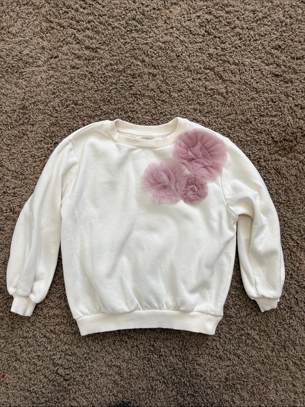 H&M Cream Crewneck Sweatshirt with Pink Accent - Picture 4 of 5